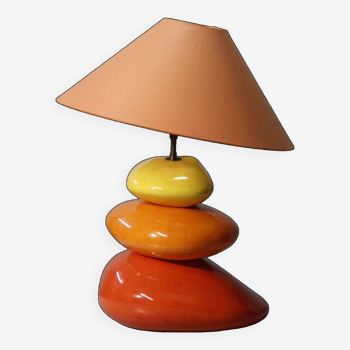 Lampe galets céramique post-moderniste par François Chatain, France 1990s