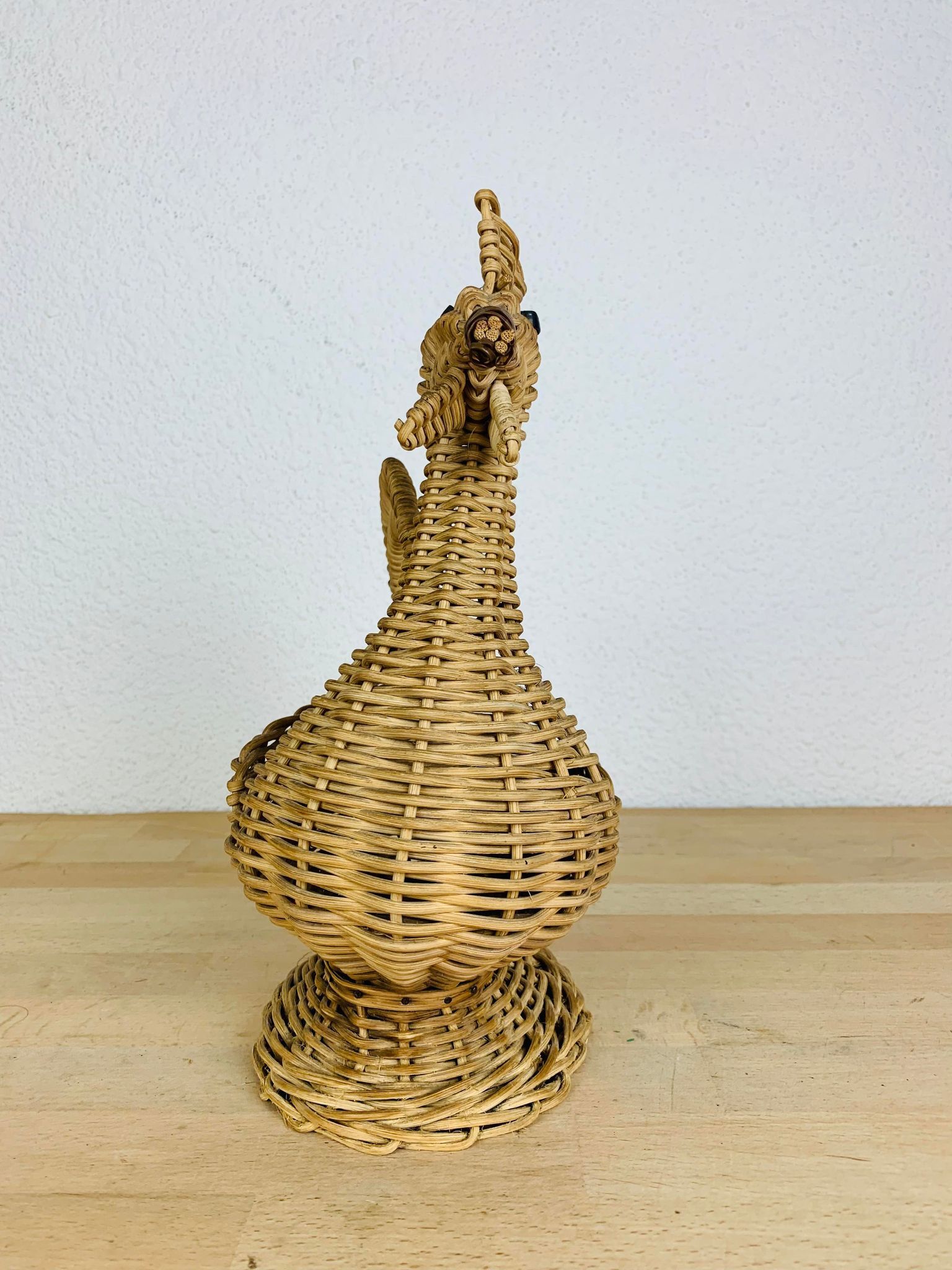 Wicker basket vintage bird of paradise