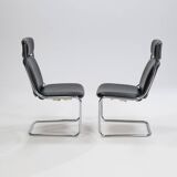 Paire de chaises cantilever en cuir par Mauser Werke Waldeck, Allemagne de l'Ouest, 19