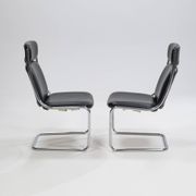 Paire de chaises cantilever en cuir par Mauser Werke Waldeck, Allemagne de l'Ouest, 19
