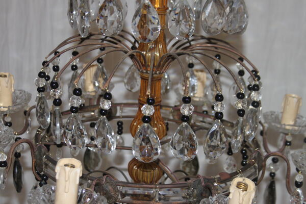 Lustre à pampilles 8 bras de lumières