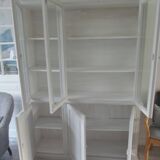 Display case 2 bodies patinated pearl gray waxed finish.