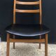 4 chaises années 60/70 bois et skaï noir