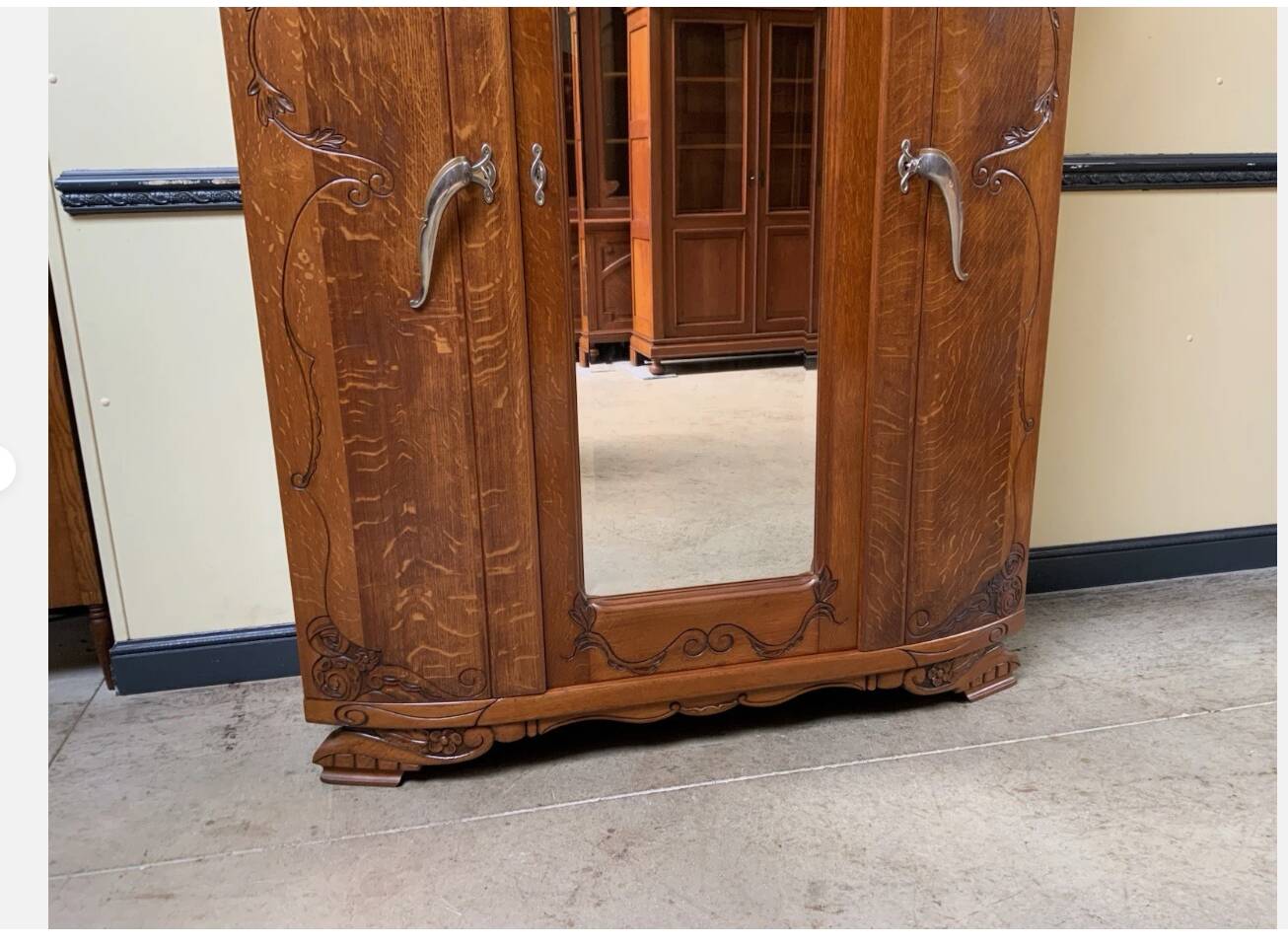 Armoire en chêne massif, Wäscheschrank - Art Deco