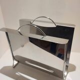 Vintage stainless steel magazine rack
