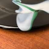 Artistic vintage German glass bowl plate by Hans Jürgen Richartz for Mathildenhütte, Solingen.