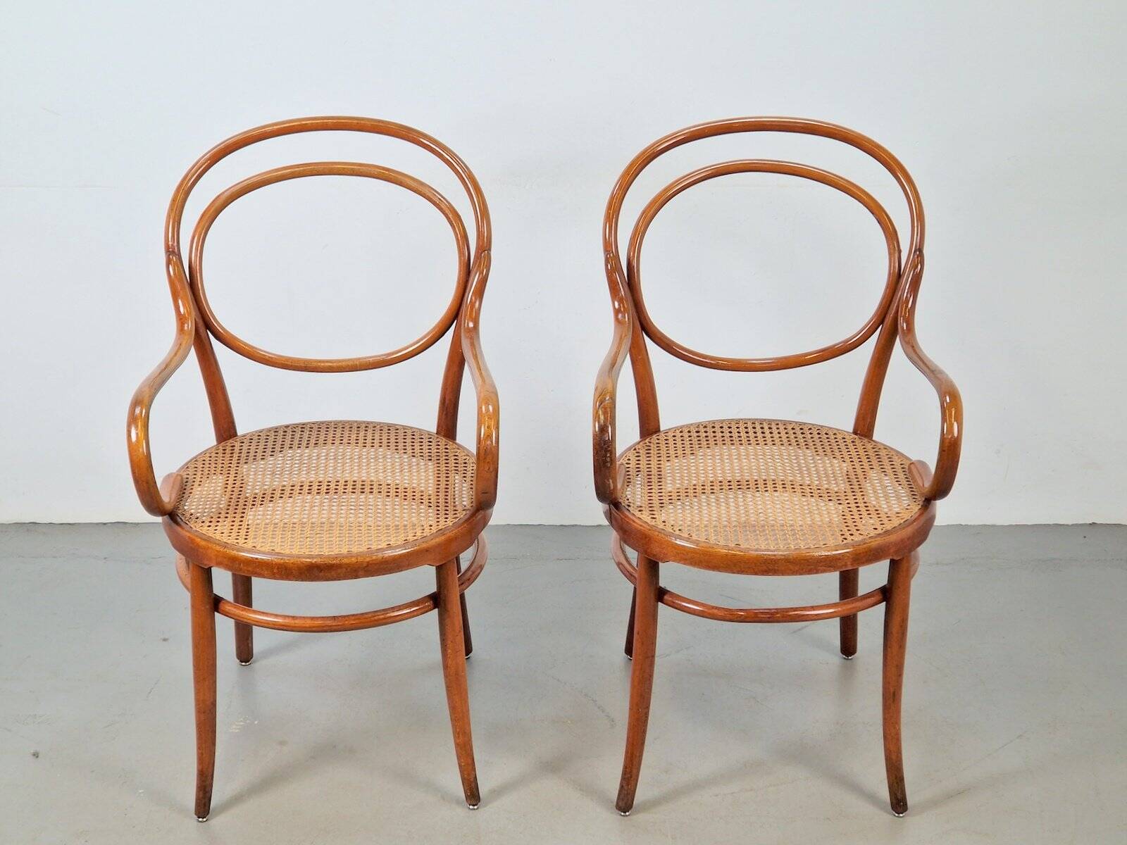 Chaises en osier en bois cintré par Jacob & Josef Kohn pour Wiener Werkstätte, Autriche, années 1890, ensemble de 2