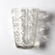 Mid-century Solid Heavy Clear Pattered Glass Flower Vase / Fidenza / Italy