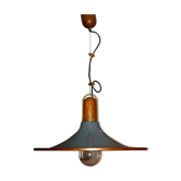 Temde Leuchten, 50's/60's and teak and brass hanging lamp