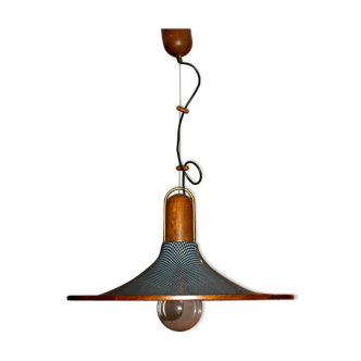Suspension Temde Leuchten,  50's/60's et teck et laiton