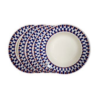 Set of 5 haussmann-style hollow plates Badonviller