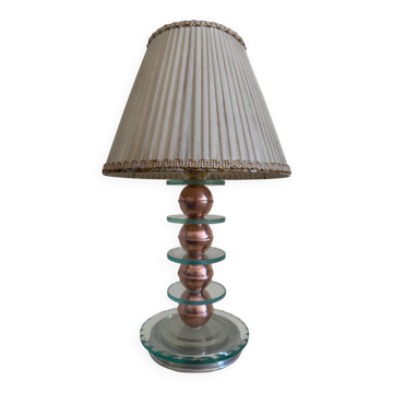 Small Art Deco lamp in copper glass