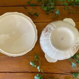 Large antique soup tureen in Longchamp earthenware.
