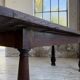 19th-century castle table, carved solid oak, 190cm.