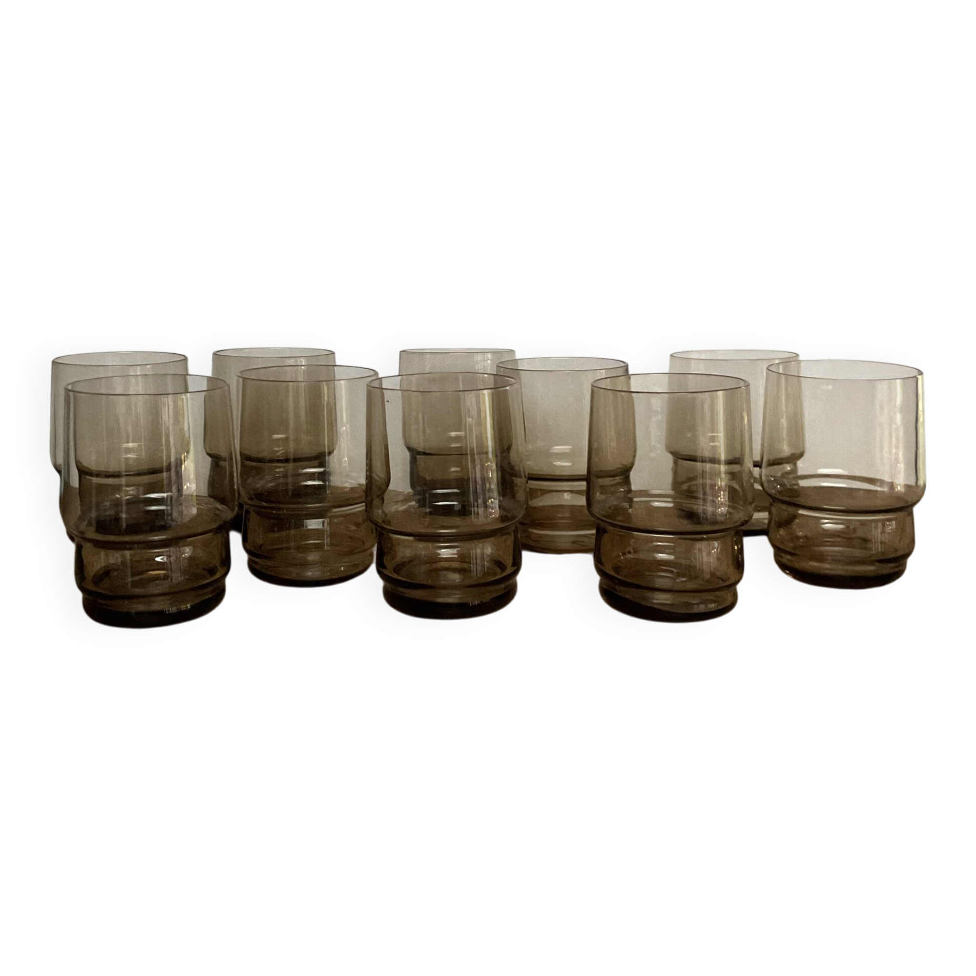 10 small vintage handmade glasses