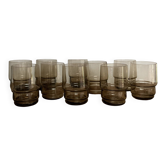 10 small vintage handmade glasses