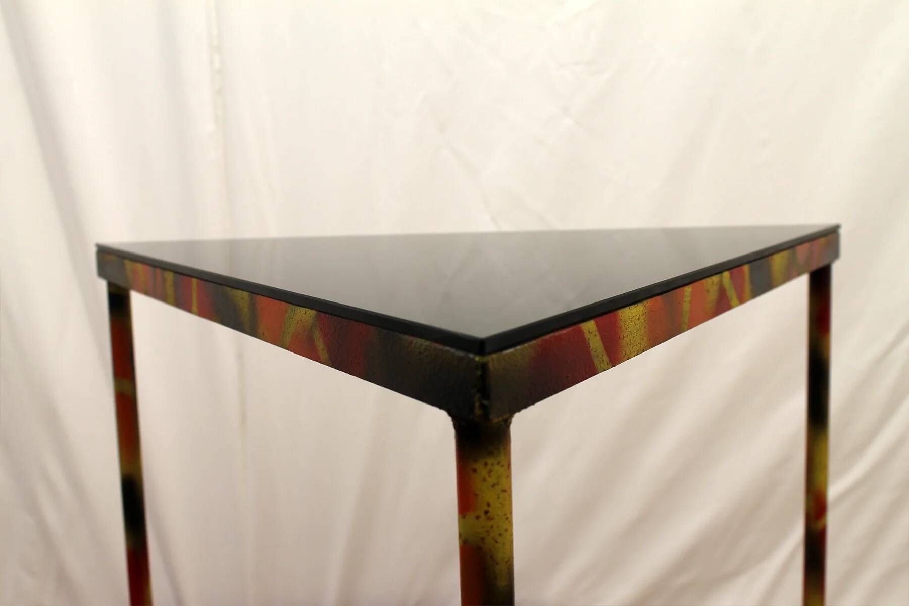 Vintage Eastern Bloc industrial side table, metal & wood accent table