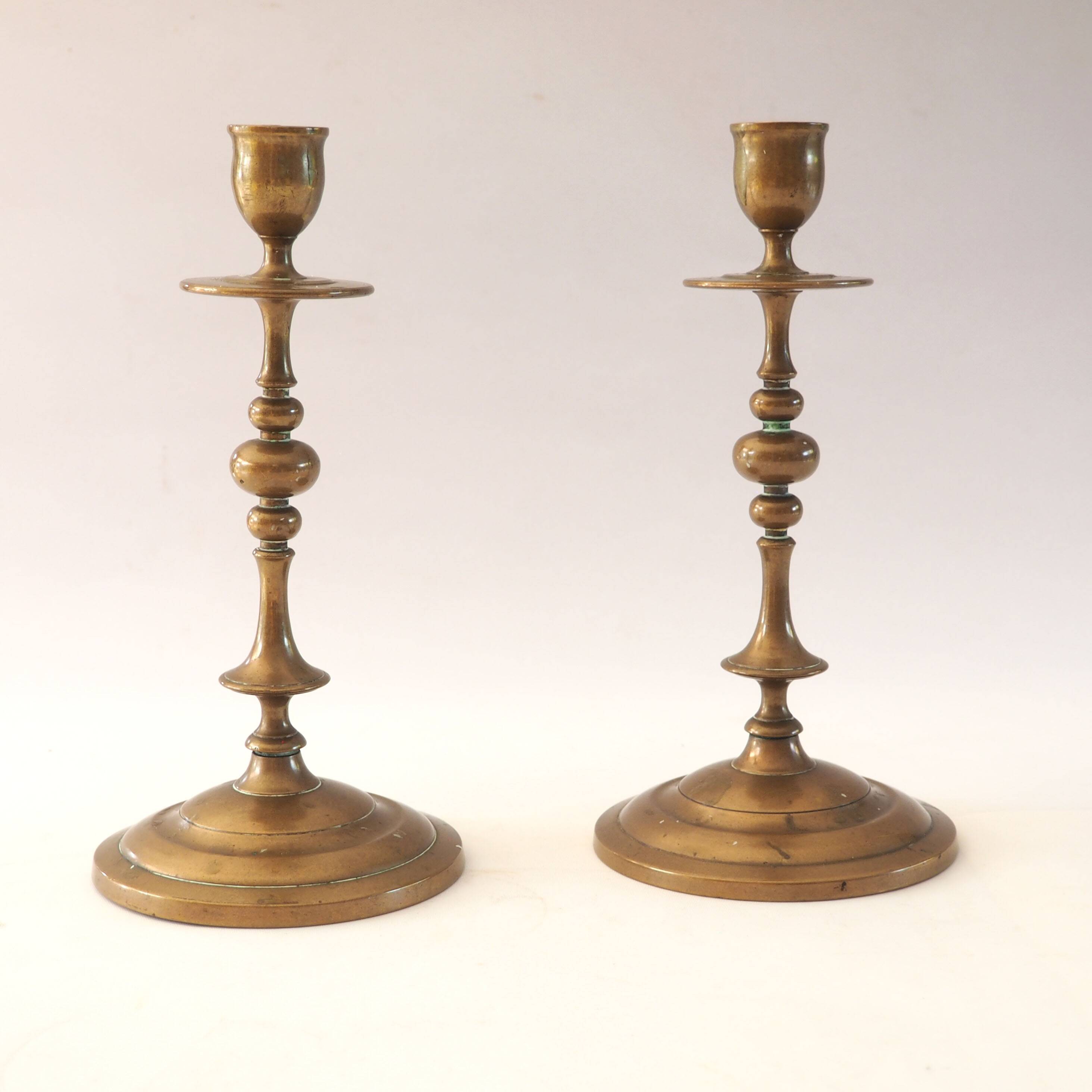 Pair of bronze candlesticks
