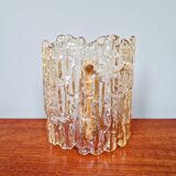 Amber glass wall lamp, design by Carl Fagerlund, Orrefors, 1960.