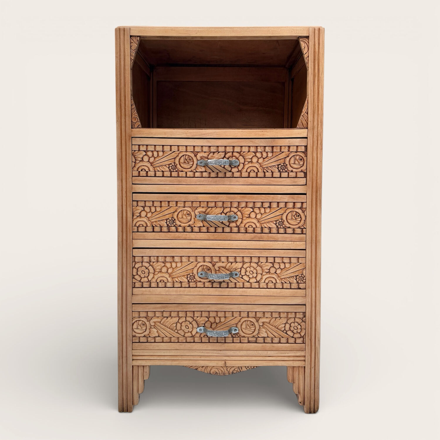 Commode haute art déco bois brut 1930