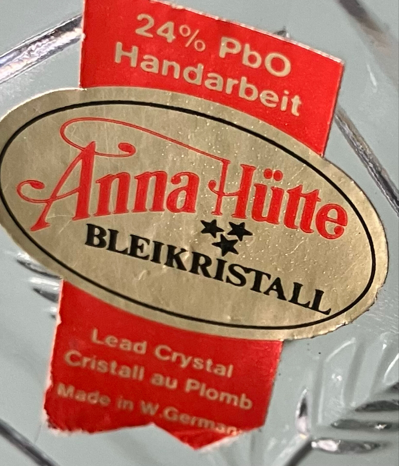 Crystal footed coupe, Anna Hütte Manufacture