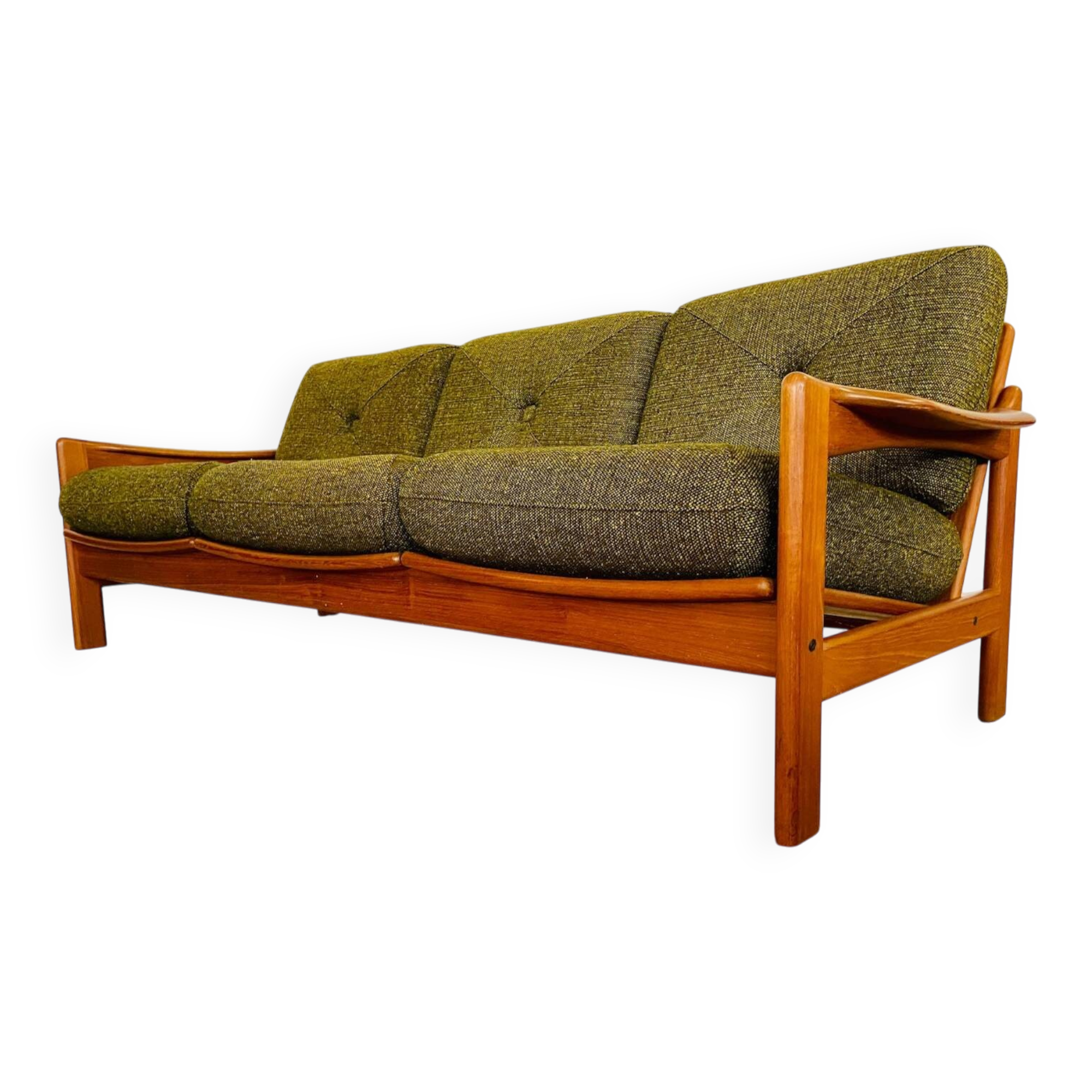 Canapé 3 personnes vintage rétro danois du milieu du siècle par Arne Wahl Iversen 1970