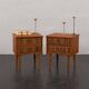 Mid-century teak bedside tables with rosewood inlays, Denmark 1960s