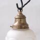 Pair of opaque glass and brass french opaline pendants