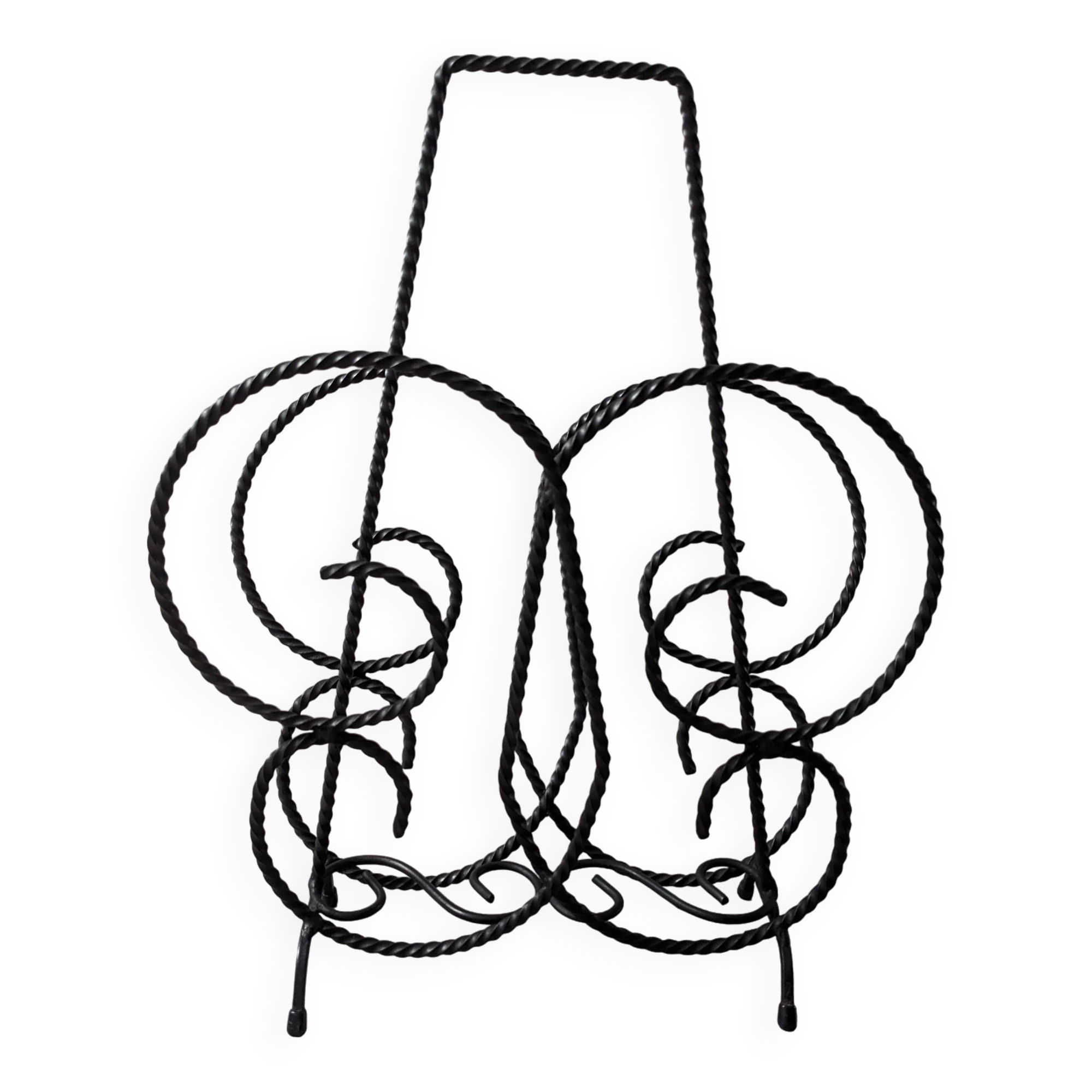 Vintage wrought iron magazine rack