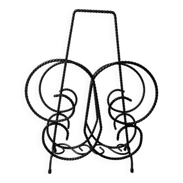 Vintage wrought iron magazine rack
