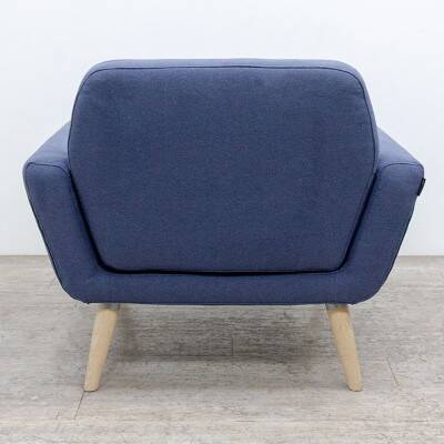 Softline scope armchair in blue fabric