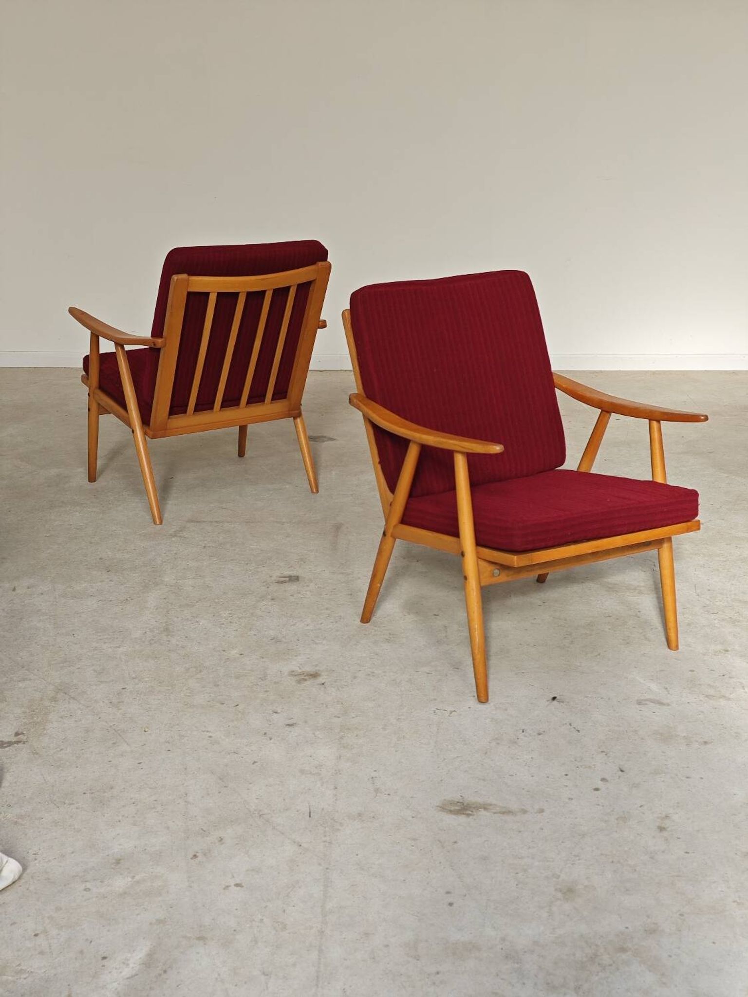 Pair of Boomerang armchairs Antonin Suman TON Thonet 1960