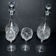 Baccarat set of 35 crystal glasses + 2 flower model carafes 9157 from 1907