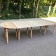 Renovated solid wood banquet dining table with 5 extensions 310cm