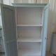 Wardrobe, dresser, vintage linen 2 doors green gray waxed finish.