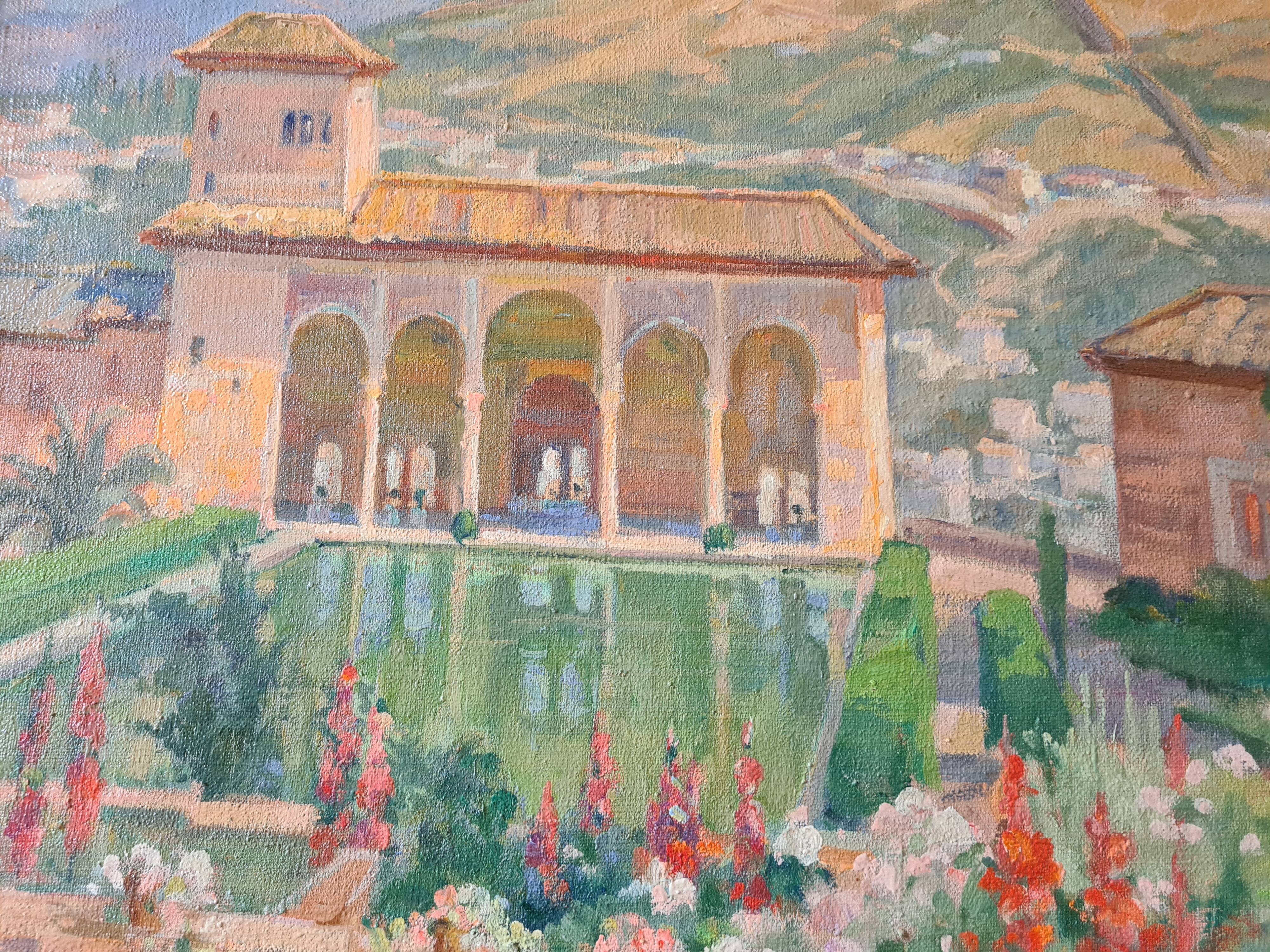 The alhambra of Granada oil by Marguerite Portier