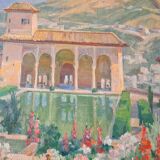 The alhambra of Granada oil by Marguerite Portier