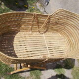 Vintage rattan cradle