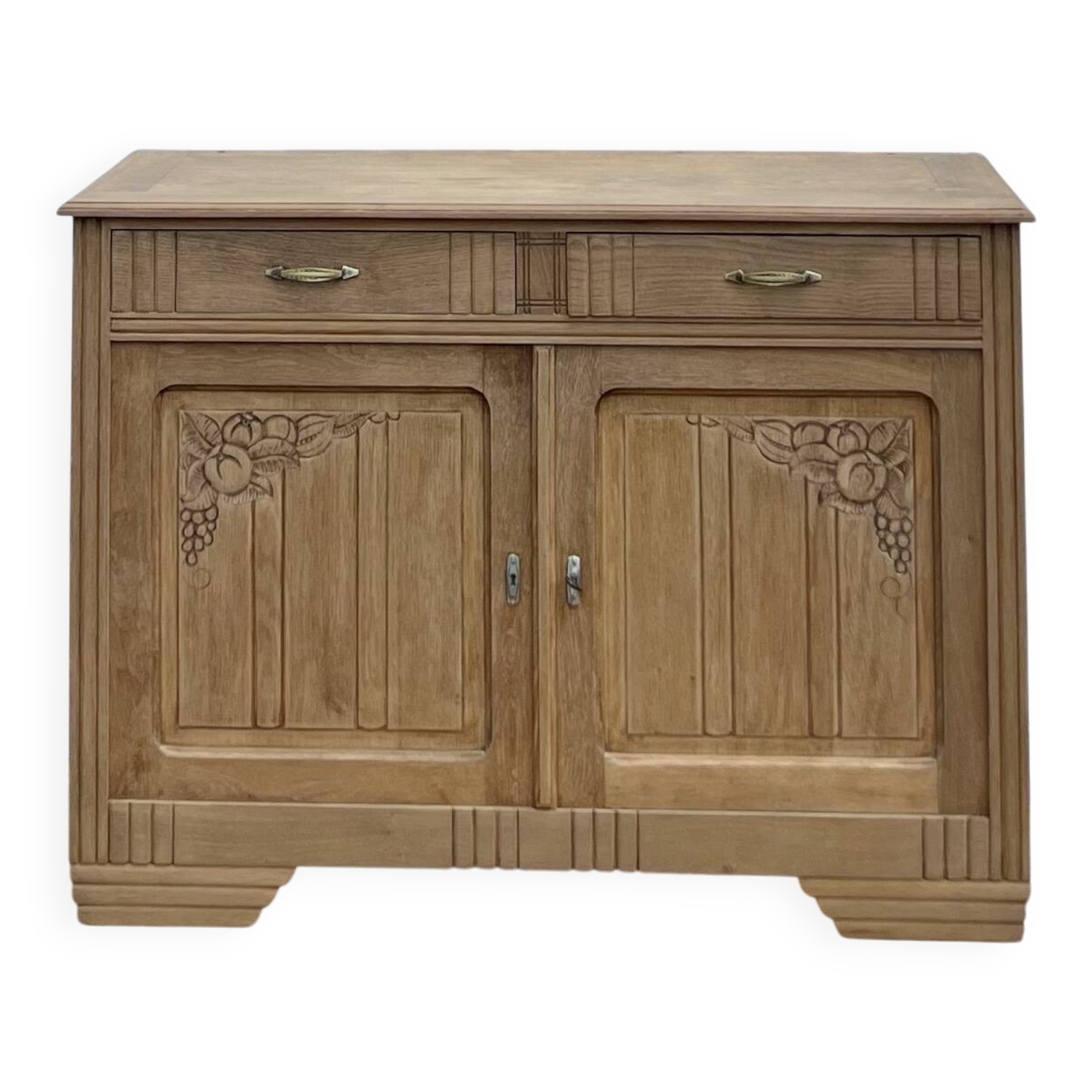 Antique solid oak Art Deco sideboard - 2 drawers