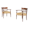 Paire de fauteuils Chiavari italiens du milieu du siècle, 1950