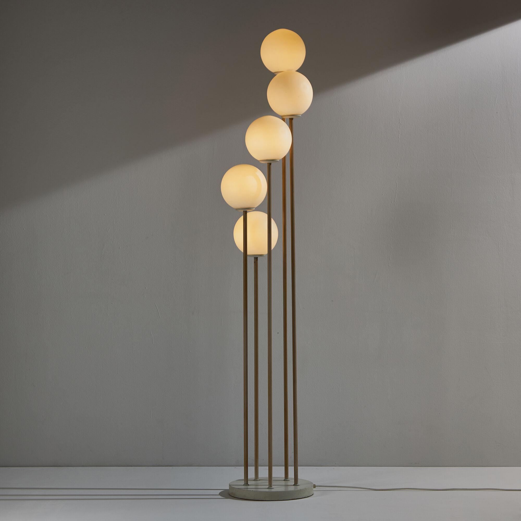 Metal and glass floor lamp