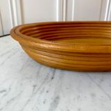 Rattan basket and wood 70s