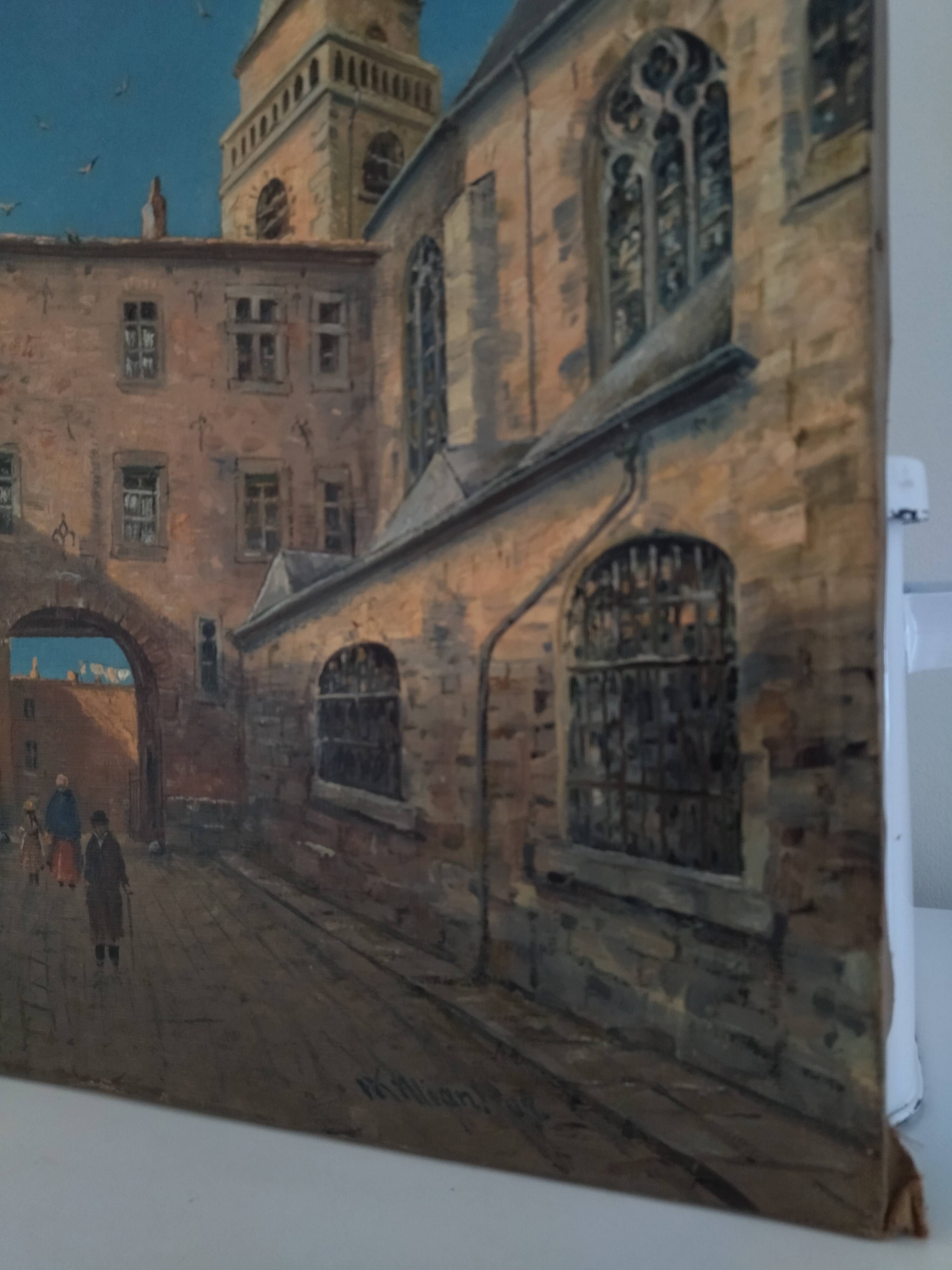 Painting, Ancient painting by Hans Franz Edmund Killian - dated 1907.