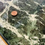 Mid-century coffee table in green marble and brass, 1960s