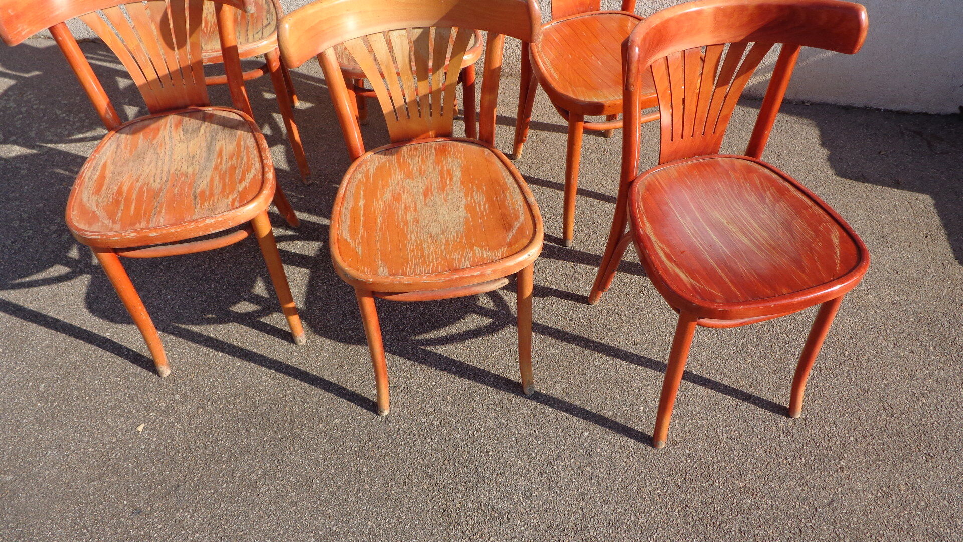 Set de 6 chaises bistrot rouge