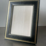 Antique black leather  with gilding frame measurements 19 cm x 15 cm