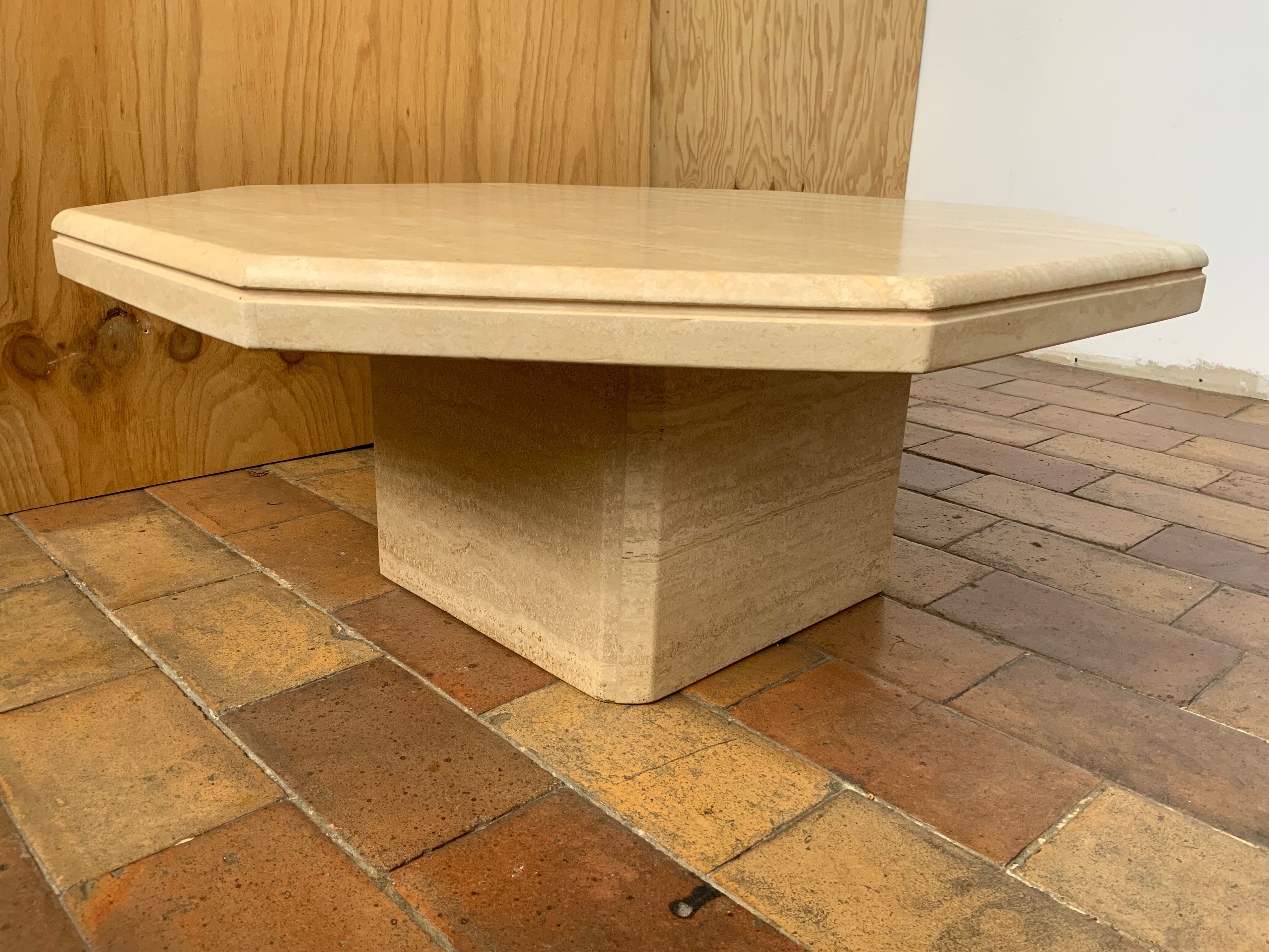 Travertine coffee table