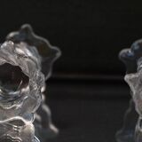 Lot of 5+2 Mid Century Twisted Knife Rests Cristallerie de Sevres Crystal Depose