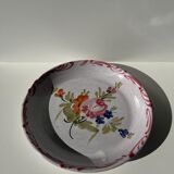 Sicilian plate pink hand-painted floral pattern