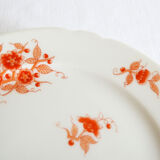 Plat à gateau sur pied fleurs orange